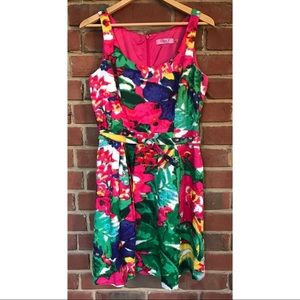 Eliza J Belted Linen Dress